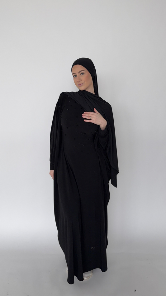 The Noor Pearl Abaya ~ Moonlit Noir