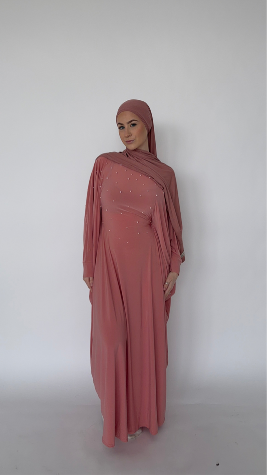 The Noor Pearl Abaya ~ Barakah Blush